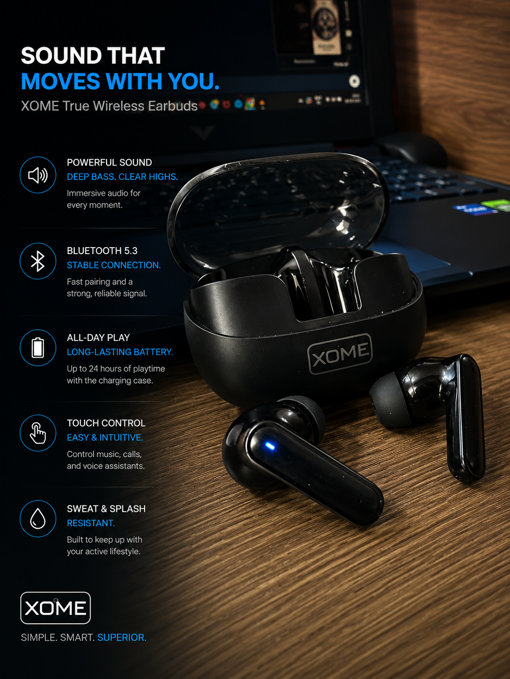 XOME X5 Pro True Wireless Earbuds