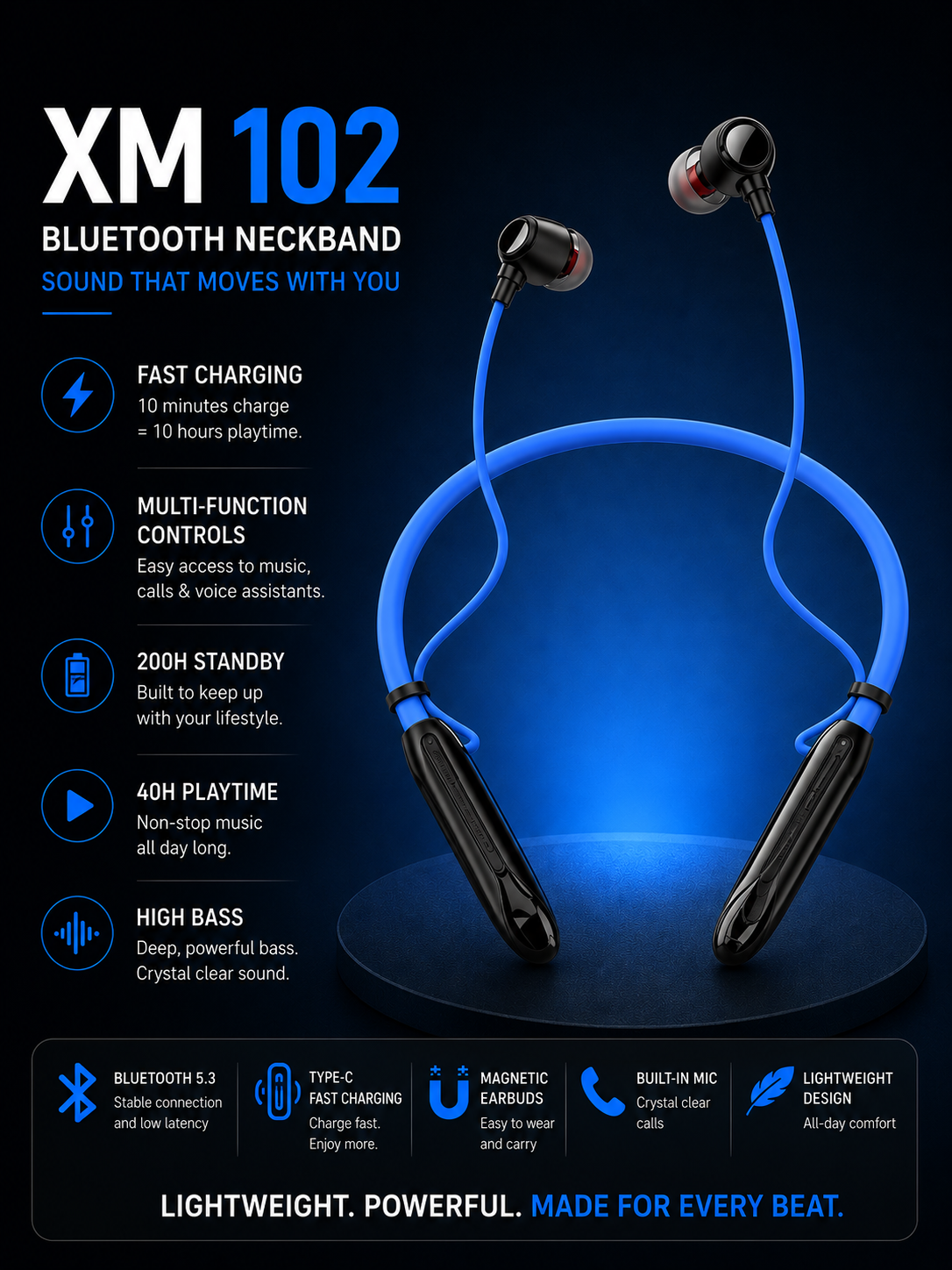 XOME XM 102 Wireless Bluetooth Neckband