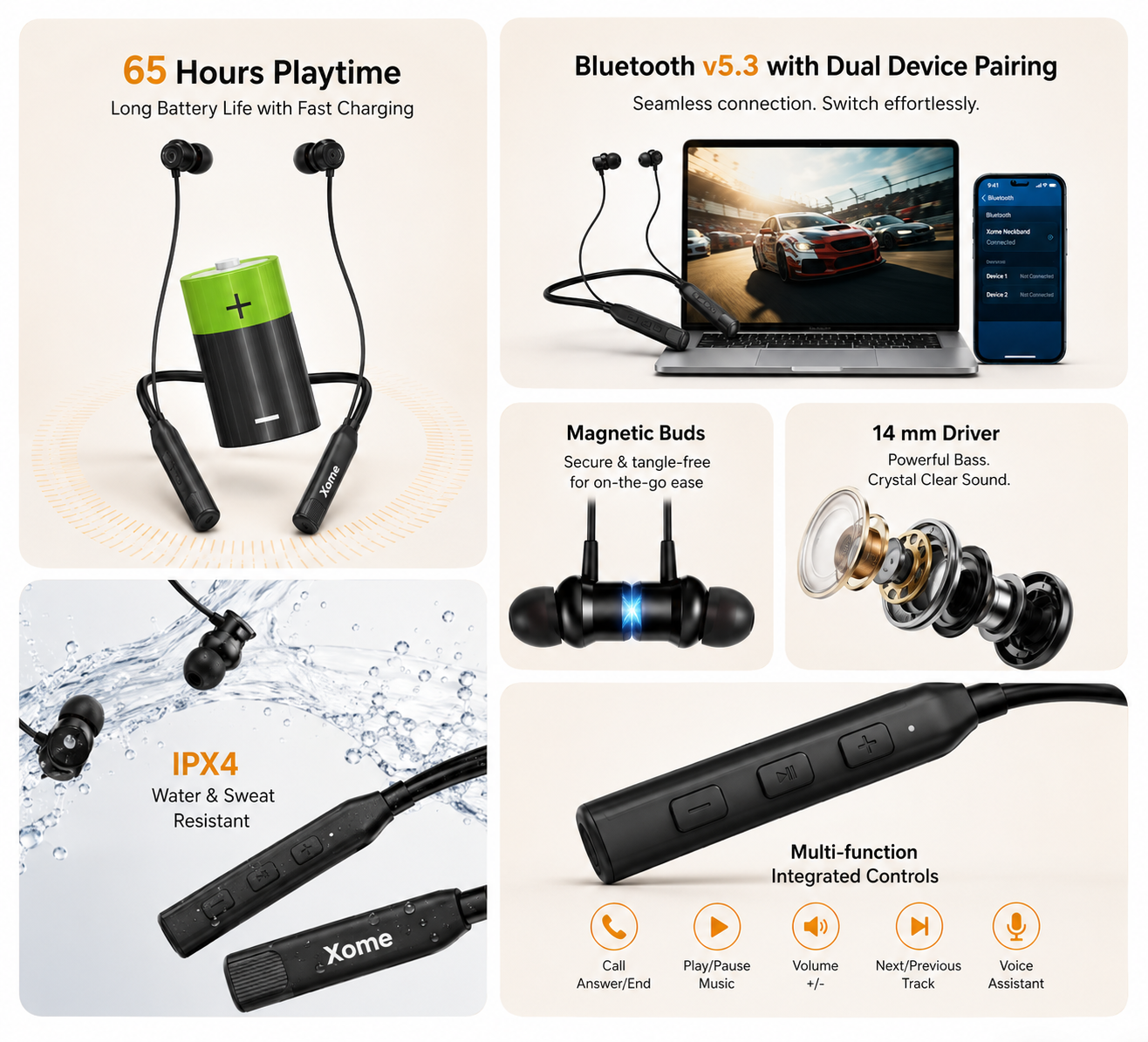 XOME XM-11 Bluetooth Neckband