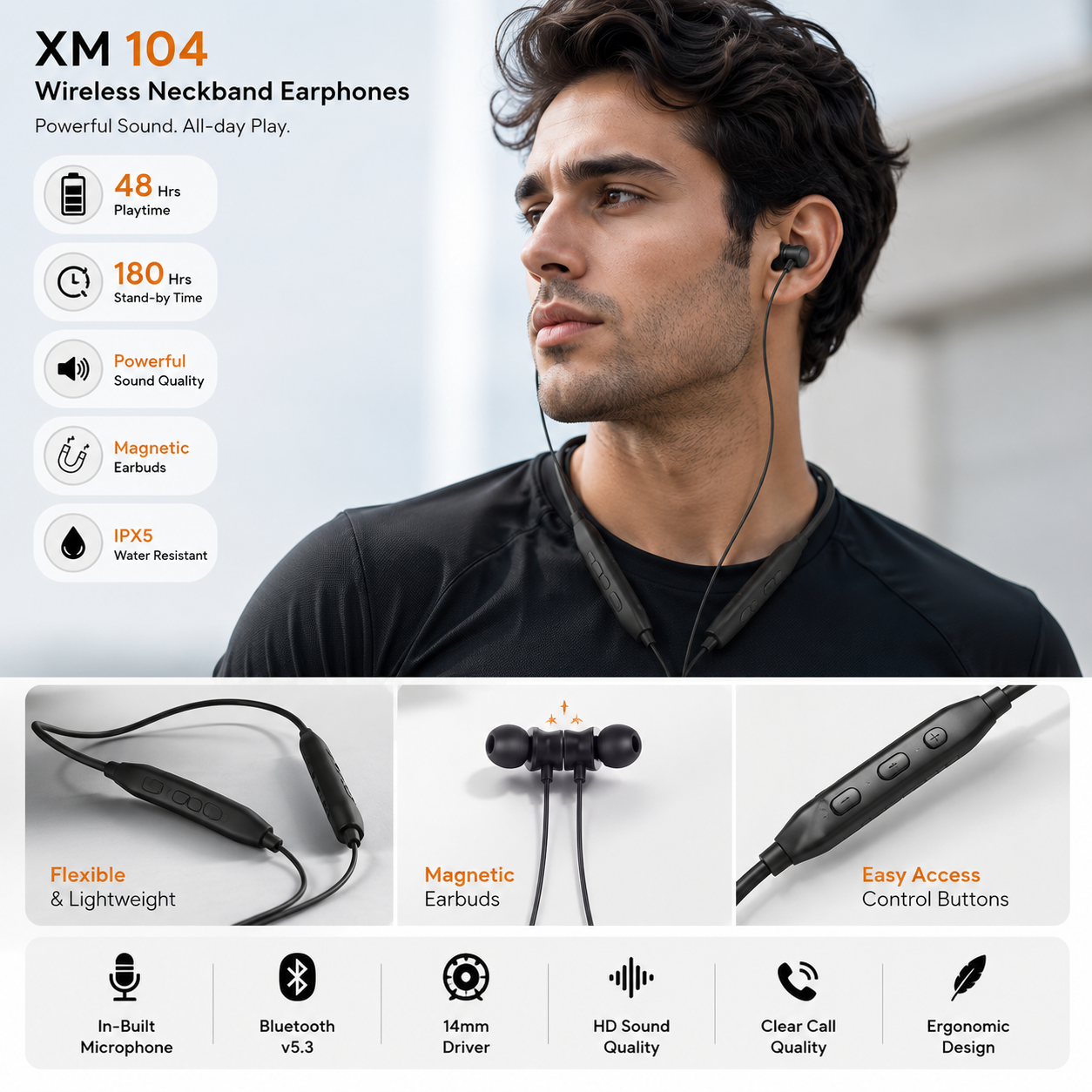 XOME XM 104 Bluetooth Neckband