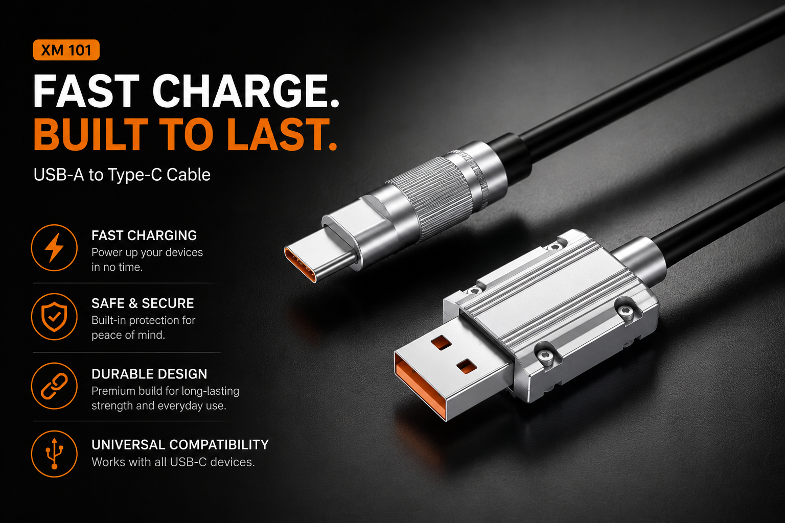 XOME Turbo-3 Type-C Fast Charging Cable