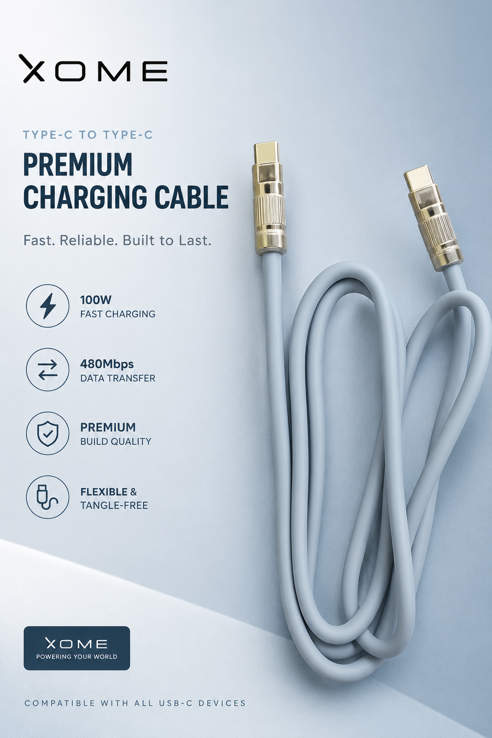 XOME Turbo-4 Type-C Fast Charging Cable