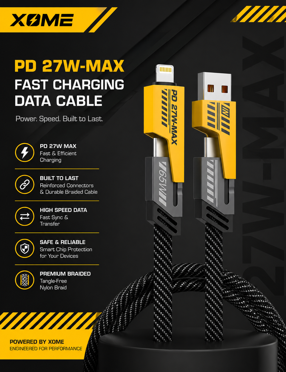 XOME Turbo 5 4-in-1 Fast Charging Cable