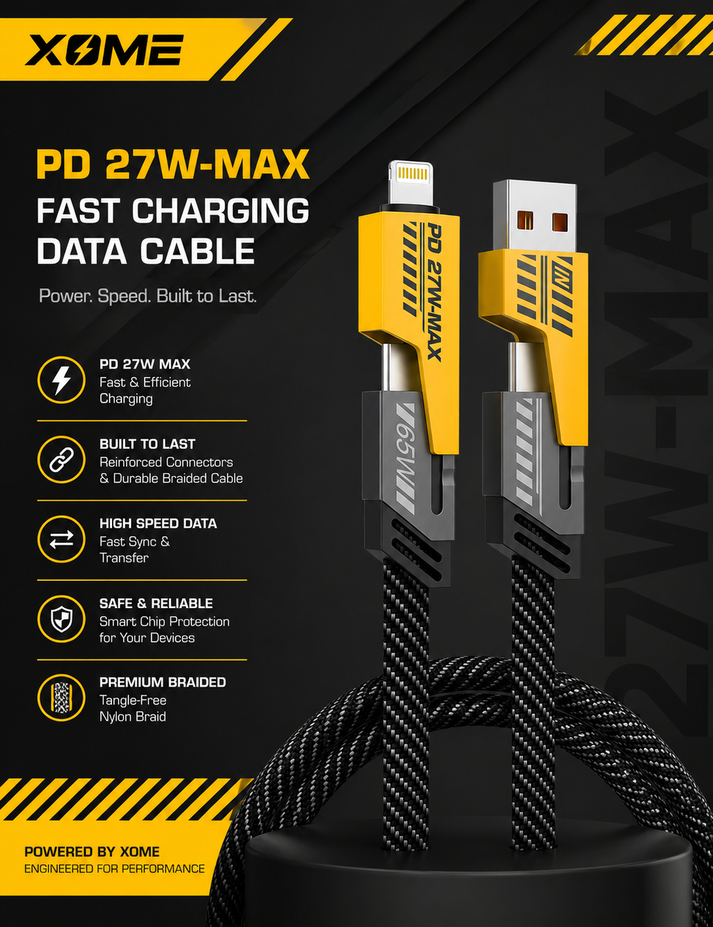 XOME Turbo 5 4-in-1 Fast Charging Cable