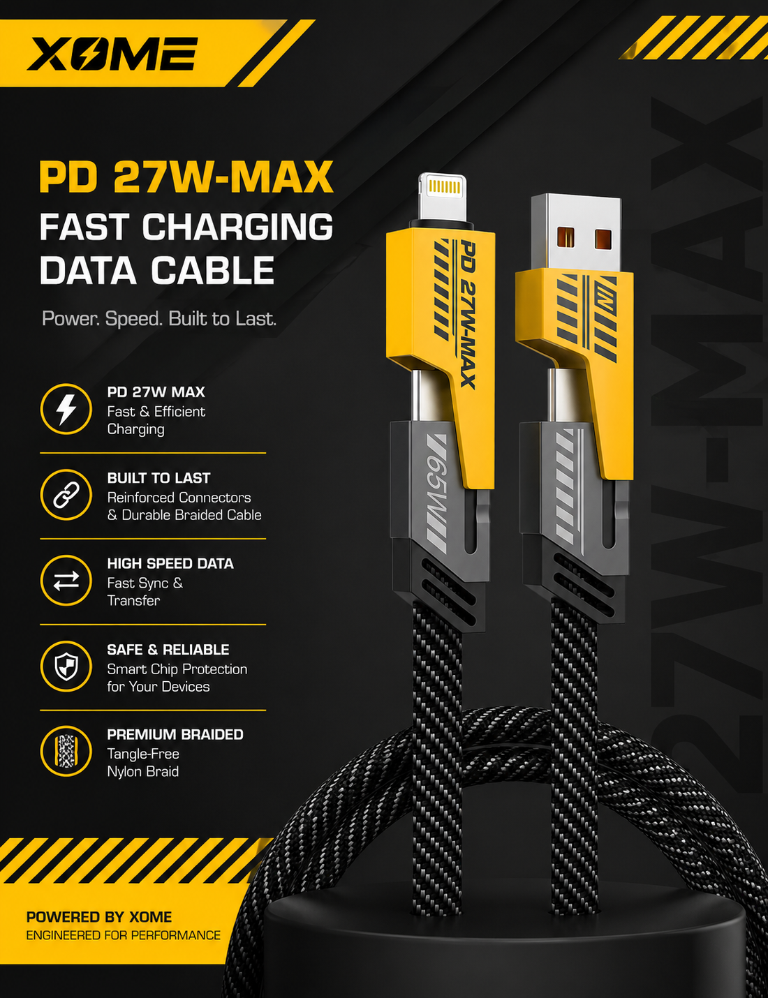 XOME Turbo 5 4-in-1 Fast Charging Cable